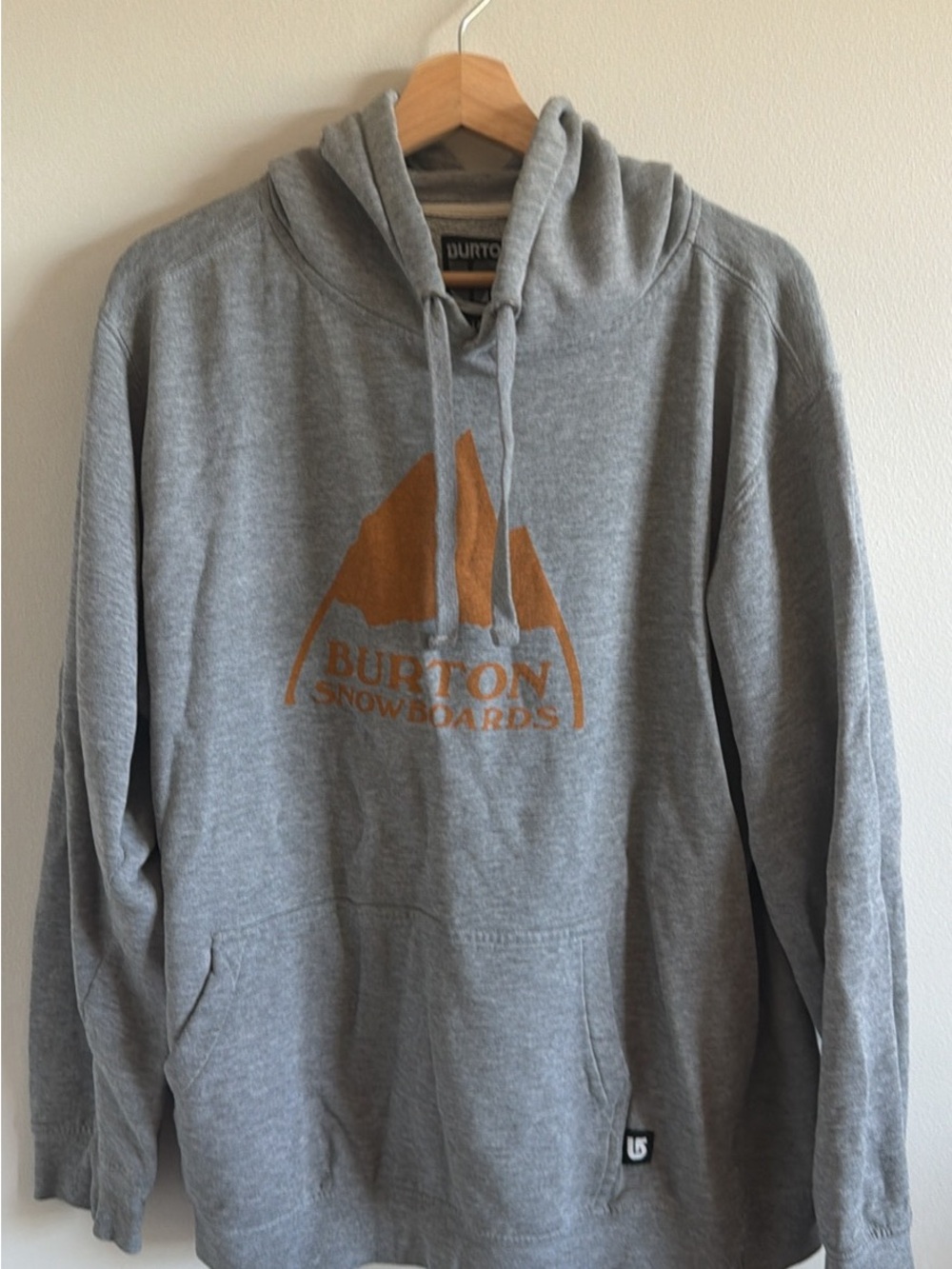 Burton Gray Hoodie with Orange Logo Pullover